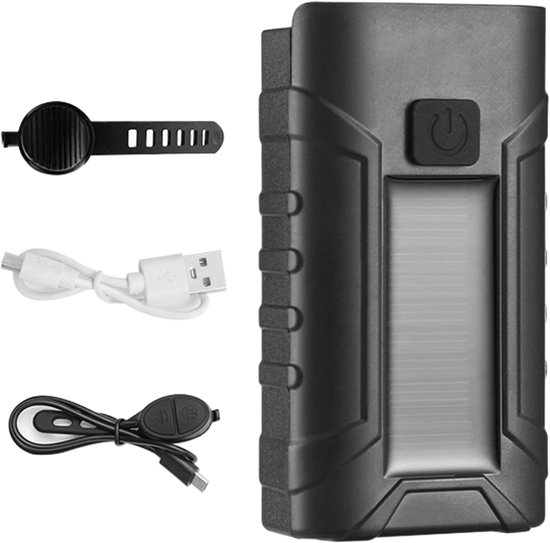 Fietshoorn met 120 dB Geluidssterkte en Verlichting - Oplaadbaar met Zonne-energie en USB, Ideaal voor Veilig Fietsen