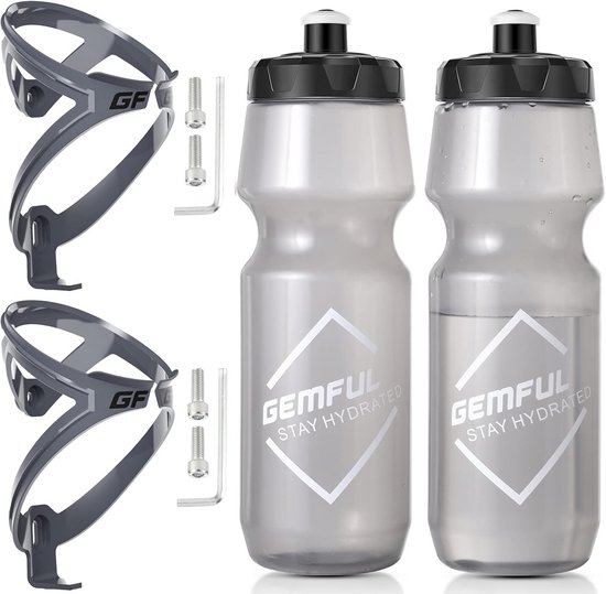 Fietshouder Set met 2x 750ml Bidons - Inclusief Houders voor Racefiets & Mountainbike