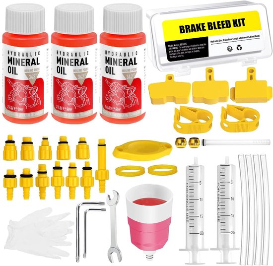 Fietshydraulische remventilatiekit - 180 ml remolie - geschikt voor Shimano, Tektro, Magura - ShopVlot