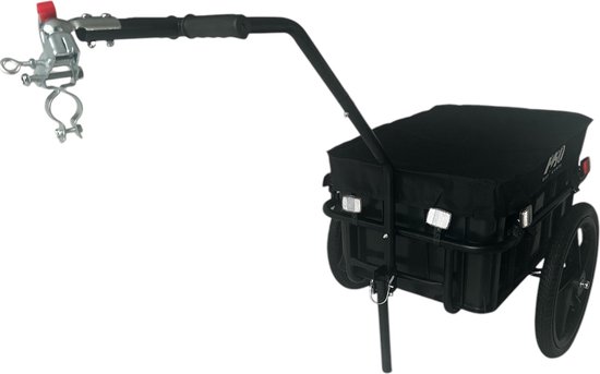 Fietskar Bagagefietskar 70L Fiets Aanhanger Met Krat Trolley + Reflectoren - Zwart van Ferplast