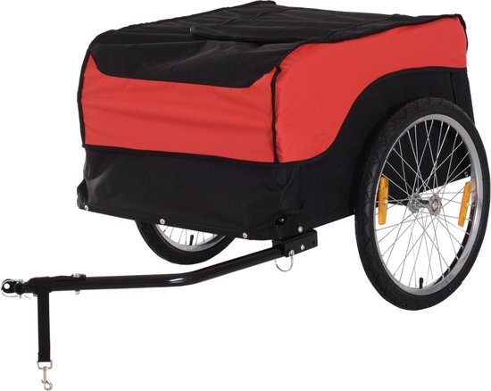 Fietskar - Fietsaanhanger - Fietskar bagage - Fietskarren - Rood/Zwart van LUZAVIA