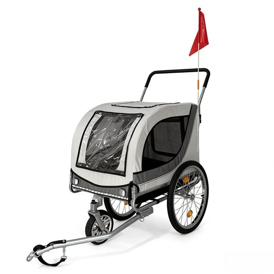 Fietskar hond - wandelwagen hond - 2 in 1 fietskar en wandelwagen hond - hondenfietskar - honden buggy - voor kleine honden van Merkloos