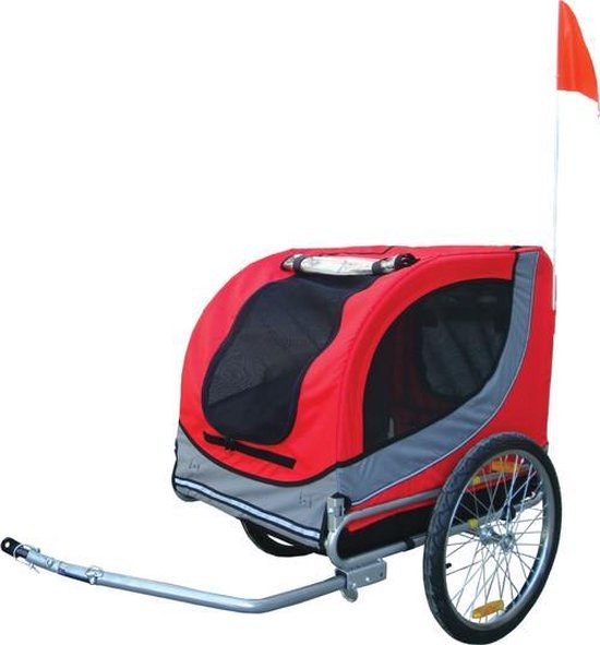 Fietskar Runner 2 rood/grijs 80 x 70 x 90 xm tot 40 kg van VidaXL
