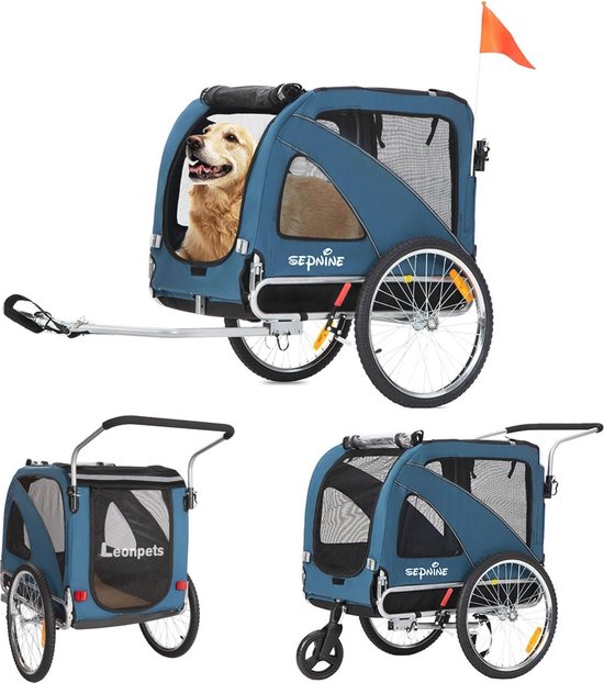 Fietskar voor Honden - 3-in-1 Huisdier Aanhanger voor Fiets en Jogging van Papilio Pets