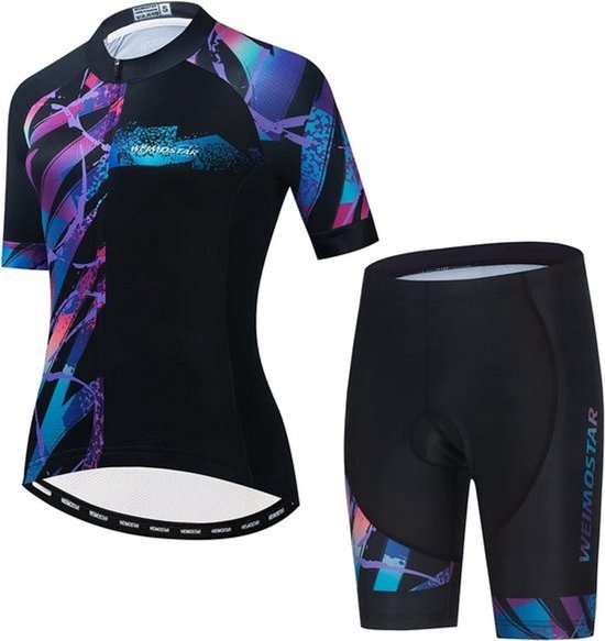 Fietskleding Set Dames - Wielershirt en Fietsbroek Met Gel Voering - Ademend en Sneldrogend
