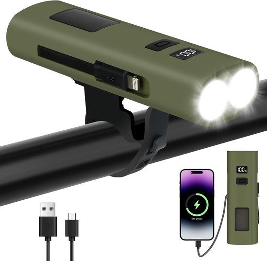 Fietskoplamp, superheldere fietslamp met 6 standen, LED-zaklamp, oplaadbare fietslamp, waterdichte fietskoplamp Geschikt Geschikt voor racen, MTB, fietsen, vissen, nachtwerk