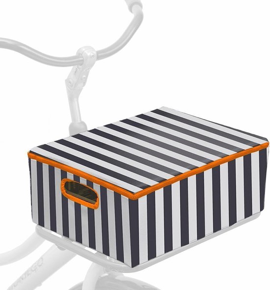 Fietskrat & Hoes M Grey Stripes van Basil