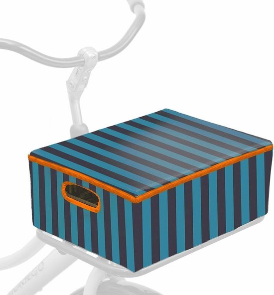 Fietskrat & Hoes M Petrol Stripes van Basil