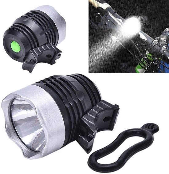 Fietslamp - 3W - Fietslamp voorlicht - Fietskoplamp LED - Fietslampjes - Racefiets verlichting - Fietsaccessoires - Wielrennen - Valbestendig - Koplamp fiets - Fietslampjes - Fietslichten - zwart