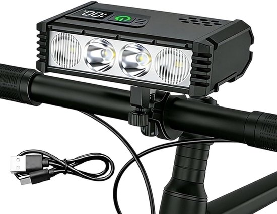 Fietslamp - Fietsverlichting - Voorlicht fiets - Fietsverlichting - Led voorlamp - Fietslicht - 800 lumen - Usb - Oplaadbaar - Compact - Waterdicht - Koplamp fiets - MTB & Racefiets Verlichting - Fietslamp USB Oplaadbaa