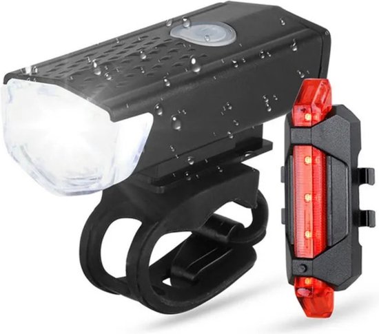 Fietslamp - Koplamp - Achterlamp - Verlichtingset - 1000lumen - Oplaadbaar - Racefiets - Stadsfiets - MTB - 800mAh - Lange accuduur