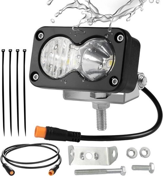 Fietslamp LED - Koplamp Motorfiets - Veilig Fietsen - Dubbele Lichtkleur - 20W - Geel/Wit