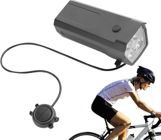 Fietslamp met Bel - Nachtlamp Fiets - Veilig Fietsen - 300 Lumen Helderheid - 1200mAh Batterij - Zwart
