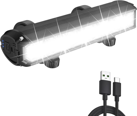Fietslamp USB Oplaadbaar - LED Fietsverlichting 1800 Lumen - Fietsverlichting met Powerbank - Voorlicht MTB & Racefiets Verlichting - Waterdicht Fietslicht