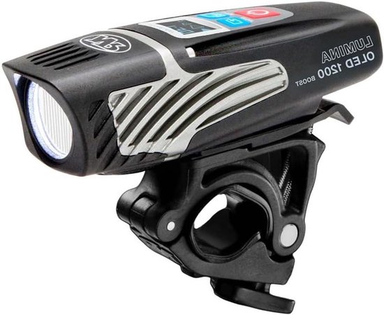 Fietslamp Voorlicht - Fietsverlichting LED - Veilig Fietsen - OLED Display - 1200 Lumen - Zwart
