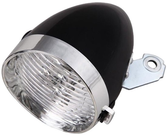 fietslampjes - fietsverlichting - LED fietslamp - Retro fietslamp - Fietskoplamp - Zwart - ABS-kunststof