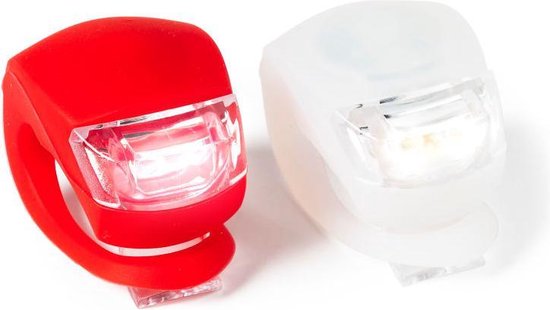 Fietslampjes led set wit en rood - fietsverlichting led - voorlicht/ achterlicht - inclusief batterijen