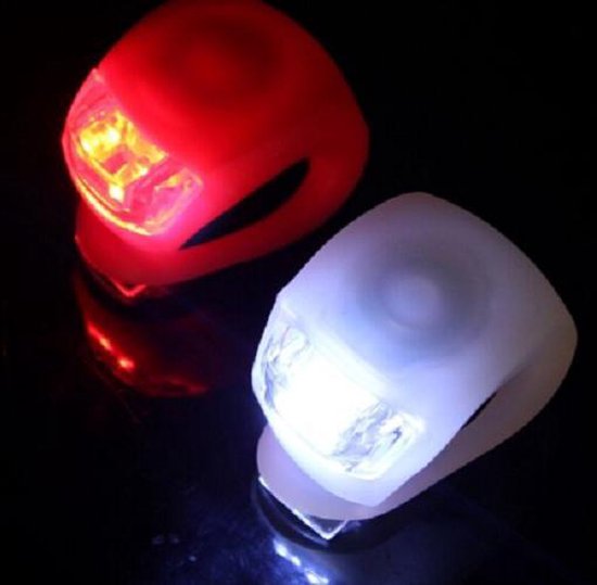 Fietslampjes LED - Set Wit en Rood - Voorlicht en Achterlicht - Inclusief Batterijen - Fietslicht - Lampjes Voor Fiets - Waterproof