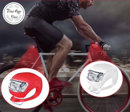Fietslampjes set LED - LED fietslamp rood/wit - Fietsverlichting set - Verlichting voor op je fiets