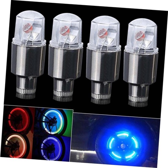 Fietslampjes - Wielverlichting Bandenverlichting - Veiliger Fietsen - Bewegingsgevoelig - 2 x 4 cm - Veelkleurig