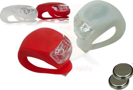 Fietslampjes | Wit en Rood | 4 Stuks | LED | Inclusief batterij van Merkloos