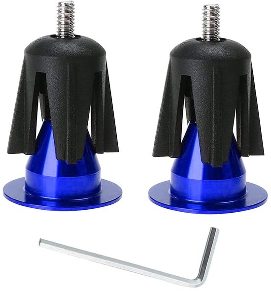 Fietslenker eindstoppen - 2 paar aluminium, blauw en zwart
