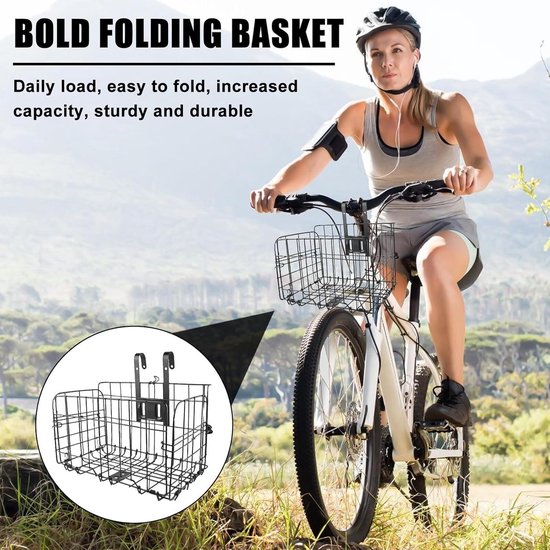 Fietsmand - Fietsmand Waterdichte Mandafdekking Opvouwbaar Achter Hangende Veelzijdig Vouwfietsen van Merkloos