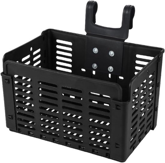 Fietsmand - Fietsmanden - Opbergmand - Boodschappenmand - Grote Capaciteit - voor Buiten - Gladde Randen en Stevig Design - Geschikt voor Opslag van Fietsaccessoires - 31.5*22.5*20.5cm - Zwarte Kleur