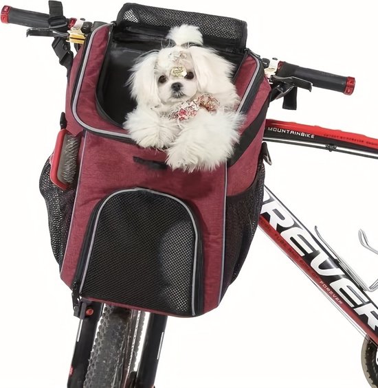 Fietsmand Hond - Hondenmand Fiets - Voorop - Fietstas Hond - Hondenfietsmand - Rood van Trixie