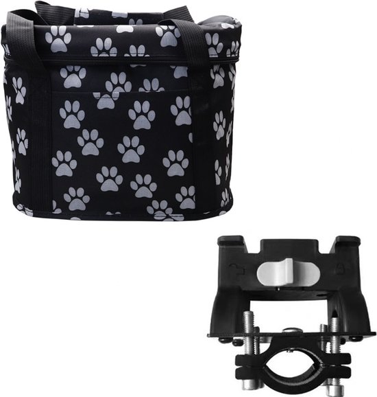 Fietsmand - Hond Kat Voorop Met Stuurpen Blauw - Hondenmand Fiets van TOM