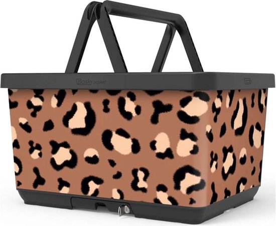 Fietsmand met slot en kliksysteem voor bagagedrager - voordrager The Basky basket design Into the wild van Basil