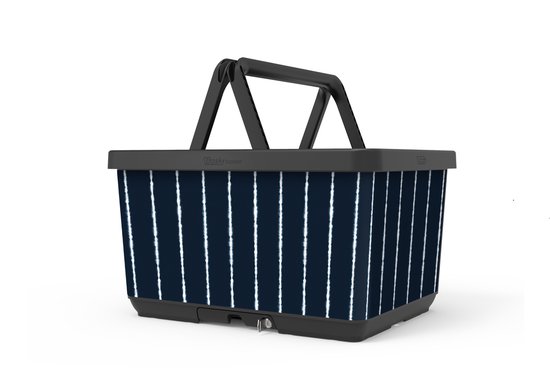 Fietsmand met slot en kliksysteem voor bagagedrager - voordrager The Basky basket design Tye Dye van Basil