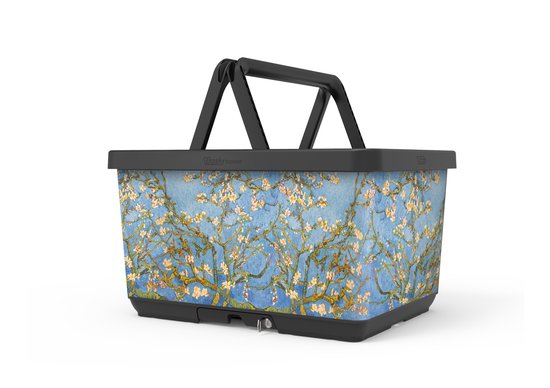 Fietsmand met slot en kliksysteem voor bagagedrager - voordrager The Basky basket design Van Gogh van $