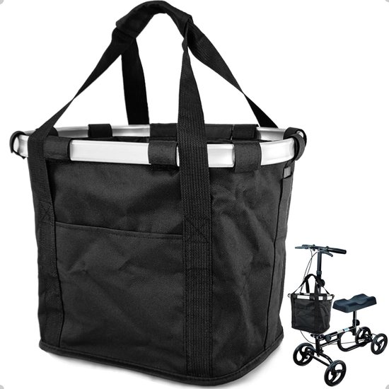 fietsmand - Opvouwbare afneembare stuurmand aan de voorkant, Mand voor Knie Scooter Voorkant - Past op de Meeste Knie Scooter Walker Modellen -Fietsmand - voor huisdieren, boodschappen, woon-werkverkeer, kamperen en buiten - Zwart van COFIT