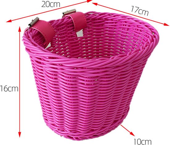 Fietsmand Roze - Fietskrat Kinderfiets Klein Mini - Meisjes van Yipeeh