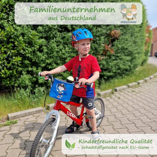 Fietsmand - Stuurtas Paolo Piraat kinderen loopfiets fietsmand fietstas stuurmand driewieler step tas accessoires Kinderfiets van Merkloos