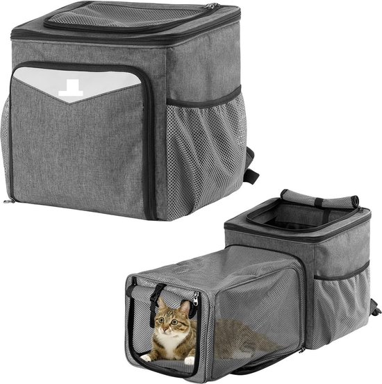 Fietsmand voor hond | Pet carrier rugzak | Uitbreidbare puppy rugzak voor hond en kat van PetEasy
