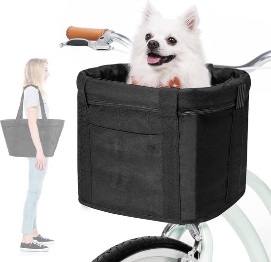 Fietsmand voor huisdieren, winkelen en outdooractiviteiten, draagtas voor hondenhokken, ademend, draagbaar, voor katten en kleine honden, vervoer van huisdieren van dezzal