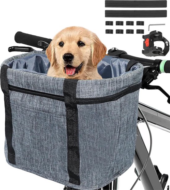 Fietsmand voor huisdieren, winkelen en outdooractiviteiten, draagtas voor hondenhokken, ademend, draagbaar, voor katten en kleine honden, vervoer van huisdieren van ANZOME
