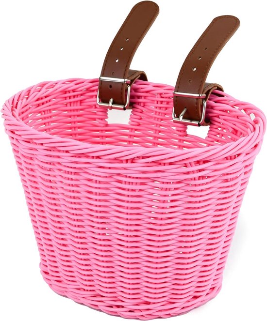 Fietsmand voor kinderen, met de hand breien, fietsstuurmand voor kinderen, meisjes, voor deco, in Forma loopfiets, scooter, driewieler, fietsopslag uitgerust met verstelbare riemen van MiniFelio