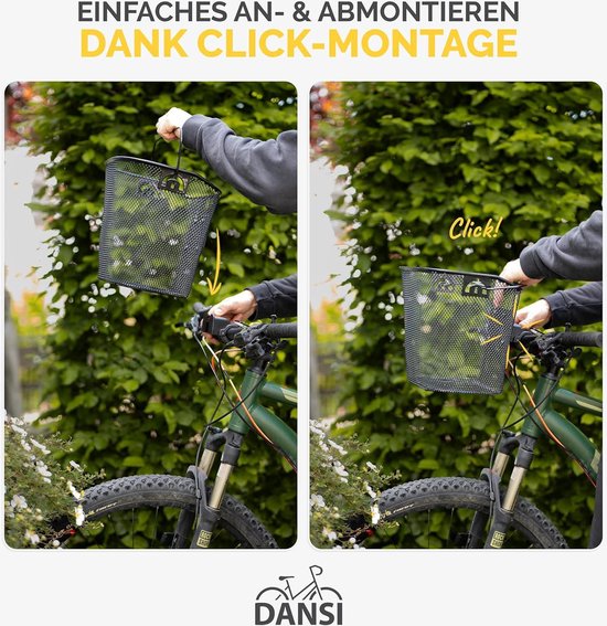 Fietsmand voor voorzijde - Express klikhouder - 33 x 26 x 27 cm - stuur - stuurmand - fiets van Basil