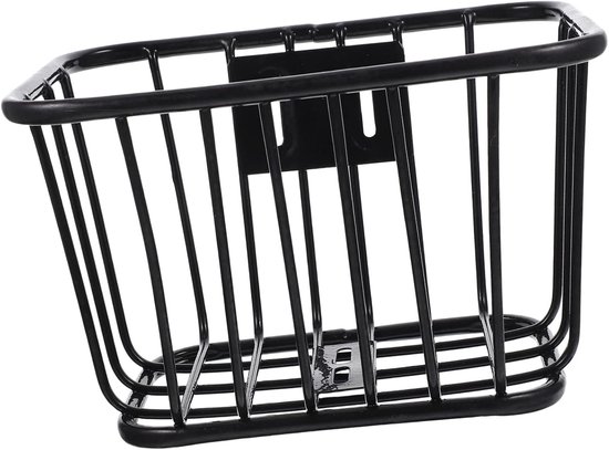 Fietsmand Voorop - Achtermand - Scootermand - Mountainbike Mand - Fietsstuurmand - Afneembare Fietsmand - Bak Voor Fiets - Kind - Zwart - IJzer - 25X18X15CM van Merkloos