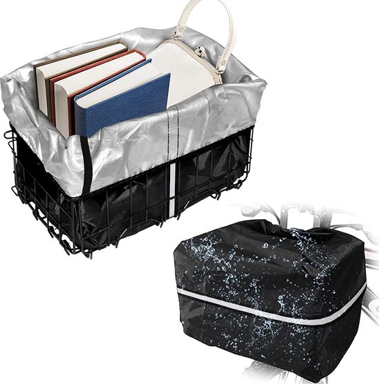Fietsmandafdekking waterdich - regenbescherming fietsmand voor voor - regenhoes voor mand achter - 42 x 33 x 25cm - voor alle manden - Eenvoudig te installeren van TOM