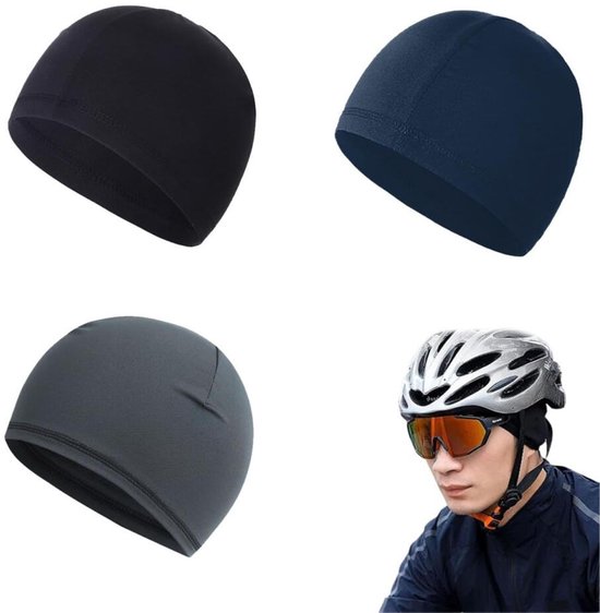 Fietsmuts Geschikt Voor onder Helm - 3 stuks - Helmmuts - Fietsmuts - Sneldrogend - Ventilerend - Zonbeschermende helmvoering - Unisex - Helmmuts Geschikt Voor Fiets / Scooter / Motor van Merkloos