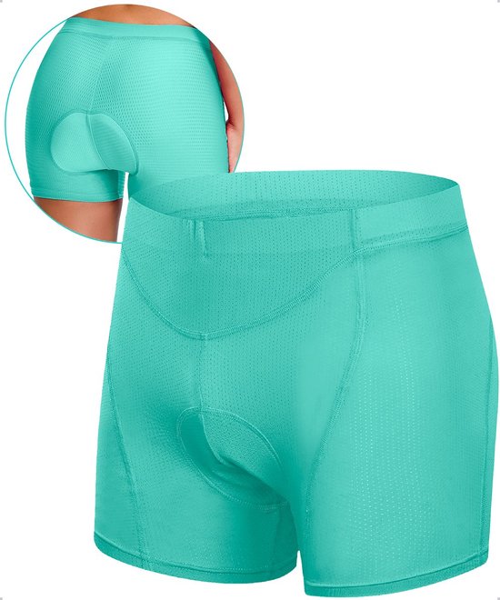 Fietsonderbroek Dames en Heren met Zeem - Fietsondergoed - Fietsonderbroek - Mint - XL (valt klein, als L) van Merkloos