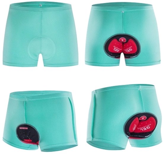Fietsonderbroek Dames en Heren met Zeem - Fietsondergoed - Fietsonderbroek - Wielrenbroek - Zeem - Mint - Comfortabel - S