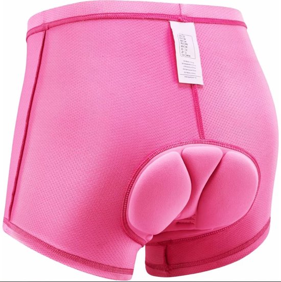 Fietsonderbroek - Fietsbroek - Fiets ondergoed - Met zeem - Wielrenbroek - Cycling shorts - Racefiets broekje - Fietskleding - Maat S - Roze - Jonyx