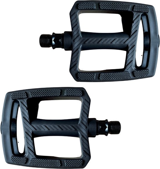 Fietspedalen - Anti-Slip Fietspedalen Set met Reflectoren - Zwart - Set Fiets Pedalen - Mountainbike Sport - Fietstrappers - Losse Trappers - 2 STUKS (Luxe Zwart)