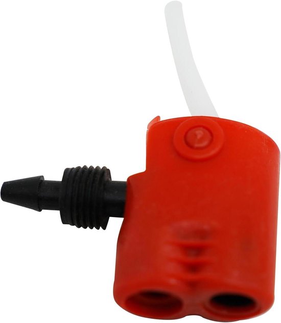 Fietspomp Adapter - Dubbele Kop - Fietsbanden Oppompen - Universele Klep Compatibiliteit - 62 x 40 mm - Zwart Rood