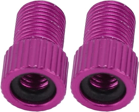 Fietspomp Adapter - Ventiel Converter - Fietsbanden Oppompen - Presta naar Schrader - 2 Stuks Set - Paars